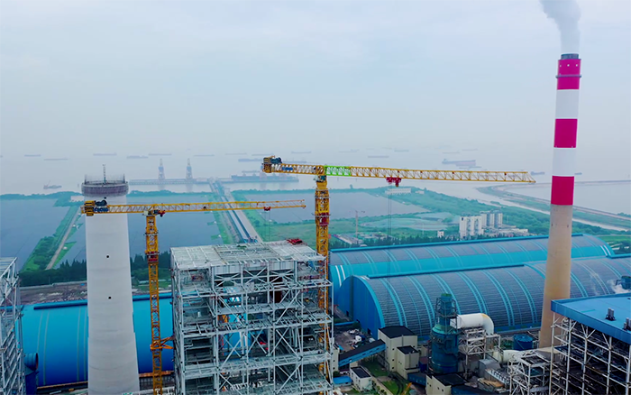 雙塔合璧！華能太倉電廠項目徐工超大塔顯身手